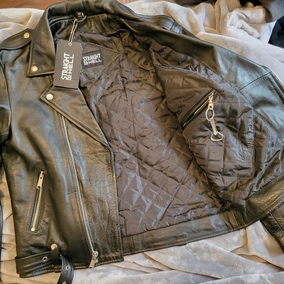 Straight to hell Commando Motocycle Leather Jacket Mens size 42 BRAND NEW - Picture 3 of 3